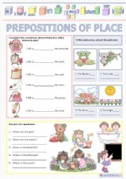 English Worksheet: PREPOSITIONS OF PLACE