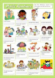 English Worksheet: DAILY ROUTINES (1)