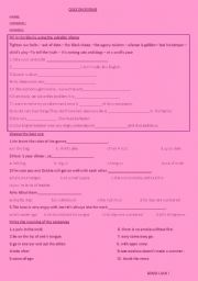 English Worksheet: QUIZ ON IDIOMS