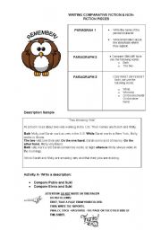 English Worksheet: WRITING SAMPLE: COMPARING FICTIONAL CHARACTERS