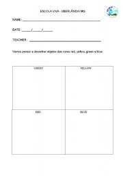 English Worksheet: colours