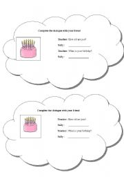 English worksheet: When is your birthday?