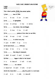 English Worksheet: Bart: past, present, future