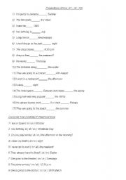 English Worksheet: PREPOSITIONS OF TIME