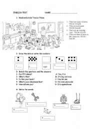 English Test for beginners SET 1 (2 pages)