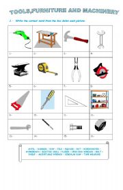 TOOLS, FURNITURE AND MACHINERY