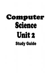 English worksheet: computer science study guide