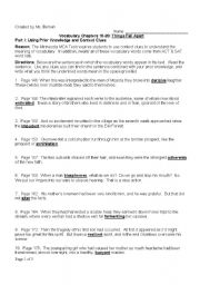 English worksheet: Vocabulary Worksheet - Things Fall Apart by Chinua Achebe (chs. 16-20)