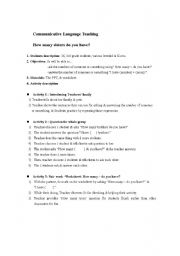 English Worksheet: How many sisters do you have?