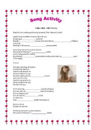 English Worksheet: Fallin for you song activity