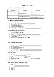 English Worksheet: SIMPLE PAST - TEST 2