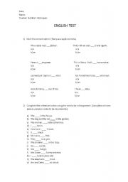 English worksheet: English Test ESL 