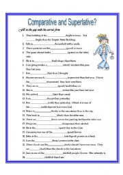 English Worksheet: Comparatives and Superlatives