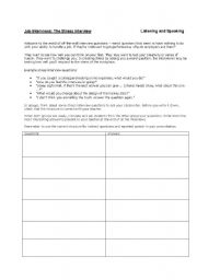 English Worksheet: The Stress Interview: Listening and Speaking