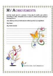 English Worksheet: My Achievements