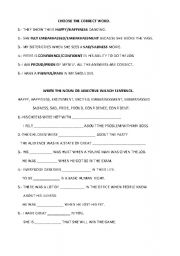 English worksheet: Choose Noun or Adjective