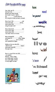 English Worksheet: Led Zeppelins song (present perfect + past)