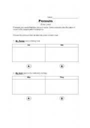 English Worksheet: PERSONAL PRONOUNS ENTRY ASSESSMENT