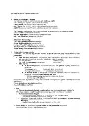 English Worksheet: Permission and prohibition grammar reference