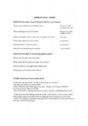 English Worksheet: April Fools Jokes