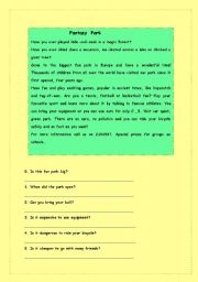 English worksheet: FANTASY PARK