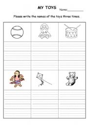 English worksheet: My Toys