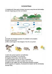 English Worksheet: Ecosystems