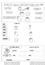 English Worksheet: FOOD: FRUIT and VEGETABLES