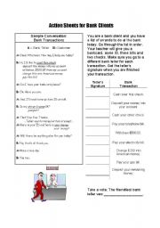 English worksheet: banking 