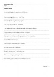English Worksheet: Reported Speech