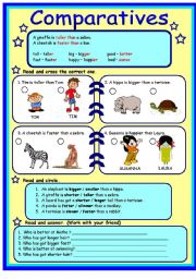 English Worksheet: COMPARATIVES