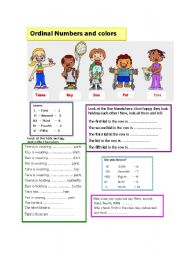 English Worksheet: Ordinal Numbers