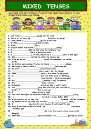 English Worksheet: Mixed tenses