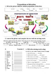 prepositions of direction