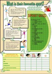 English Worksheet: What is their favourite sport? 2/3