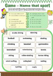 English Worksheet: Name that sport - game 3/3