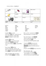 English Worksheet: VIVA LA VIDA - COLDPLAY