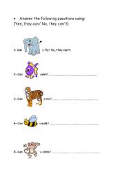 English worksheet: Answer the following questions: