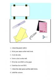 English worksheet: Follow instructions
