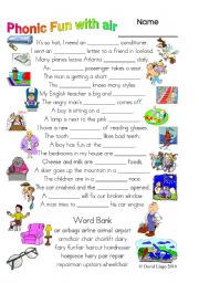 3 Magic pages of Phonic Fun with air: worksheet, dialogue and key (#28)