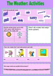 English Worksheet: Weather activities