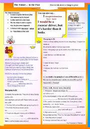 English Worksheet: Future from the past using was/were going to and  would+ verb