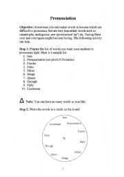 English Worksheet: Pronunciation Practice Game