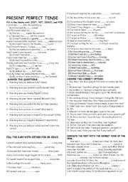 English Worksheet: present perfect exercises