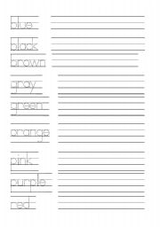 English Worksheet: Color Writing Practice and Color by Number for kids