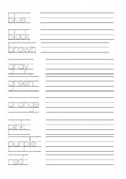 English worksheet: Color Writing Practice and Color by Number for kids