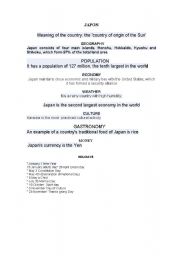 English Worksheet: japon w/s