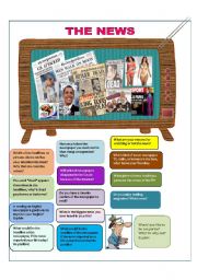 English Worksheet: ACTIVITIES RELATED TO THE NEWS