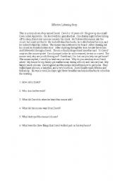 English worksheet: Effective Listening Story