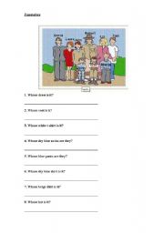 English Worksheet: possessive WHOSE